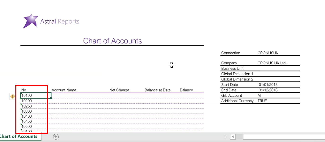 Astral Reports Creating a Chart of Accounts Figure 1.img