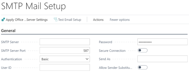 SMTP Mail Setup Screen.img